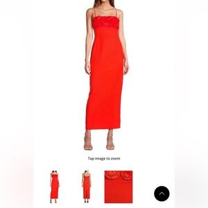 ANTONIO MELANI Vibrant Orange Sleeveless Maxi Dress